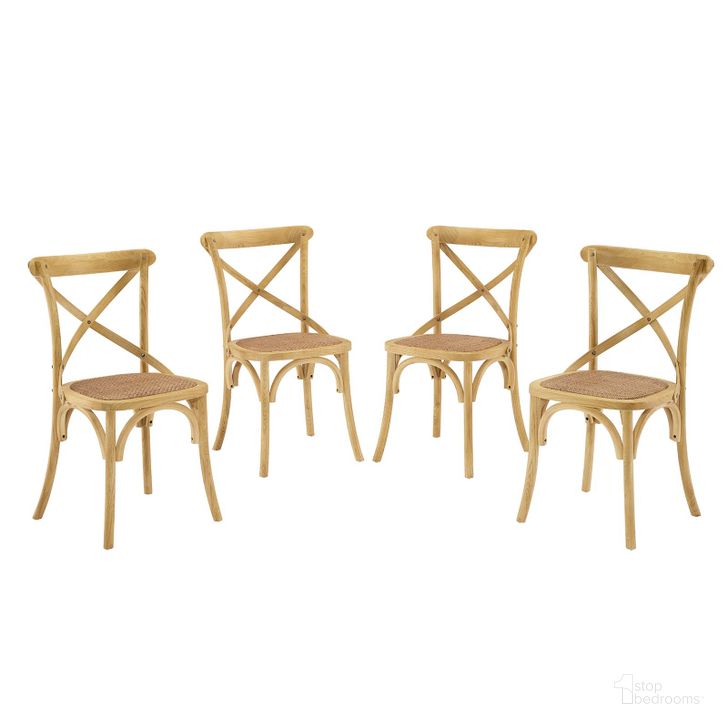 The appearance of Gear Natural Dining Side Chair Set of 4 designed by Modway in the modern / contemporary interior design. This natural piece of furniture  was selected by 1StopBedrooms from Gear Collection to add a touch of cosiness and style into your home. Sku: EEI-3482-NAT. Material: Wood. Product Type: Side Chair. Image1
