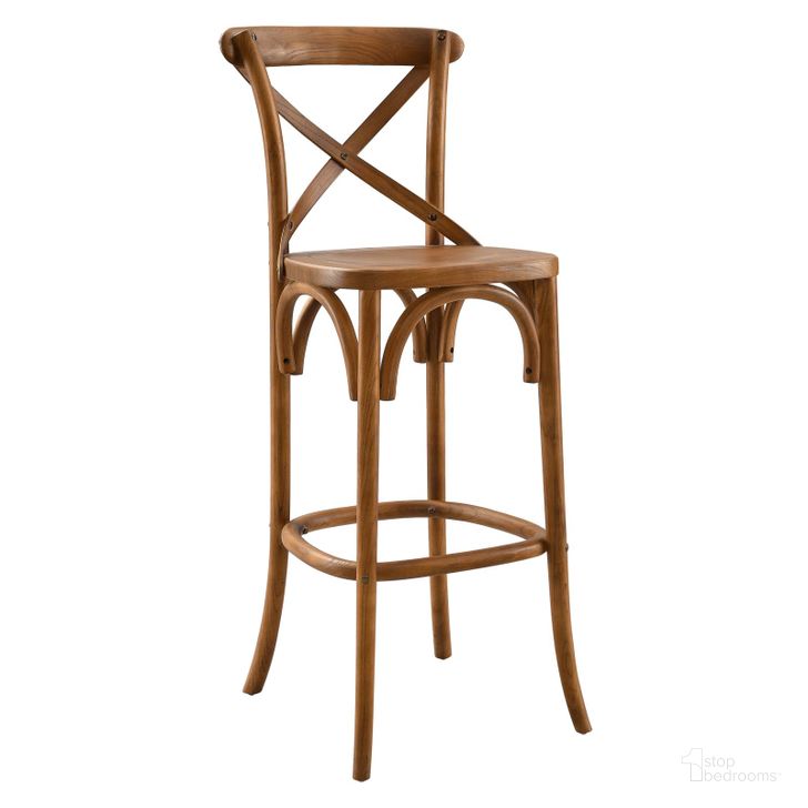 The appearance of Gear Walnut Bar Stool EEI-5563-WAL designed by Modway in the modern / contemporary interior design. This walnut piece of furniture  was selected by 1StopBedrooms from Gear Collection to add a touch of cosiness and style into your home. Sku: EEI-5563-WAL. Material: Wood. Product Type: Barstool. Image1