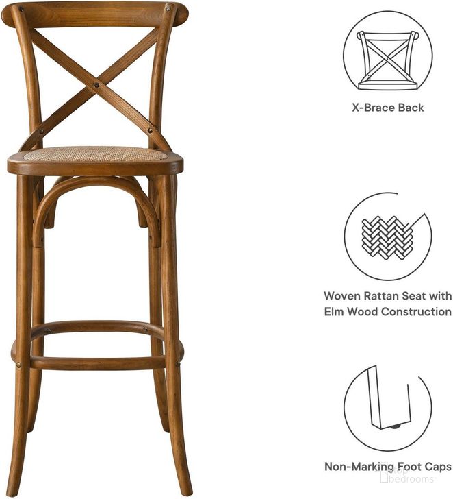 Gear Walnut Bar Stool by Modway 1StopBedrooms