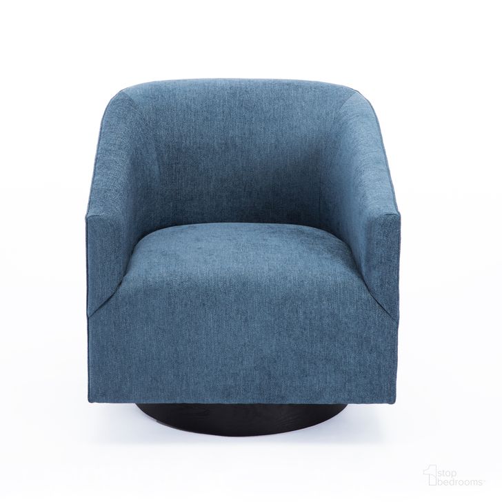 The appearance of Geneva Cadet Wood Base Swivel Chair In Blue designed by Comfort Pointe in the modern / contemporary interior design. This blue piece of furniture  was selected by 1StopBedrooms from Geneva Collection to add a touch of cosiness and style into your home. Sku: 8095-13. Product Type: Swivel Chair. Material: Plywood. Image1