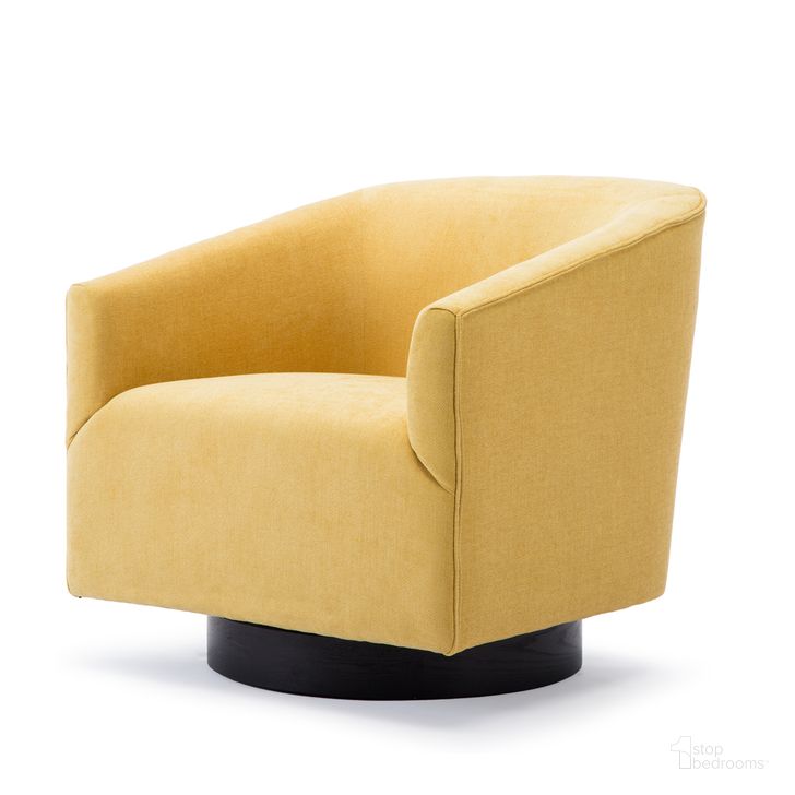 The appearance of Geneva Wood Base Swivel Chair In Goldenrod designed by Comfort Pointe in the transitional interior design. This goldenrod piece of furniture  was selected by 1StopBedrooms from Geneva Collection to add a touch of cosiness and style into your home. Sku: 8095-46. Product Type: Swivel Chair. Material: Plywood. Image1