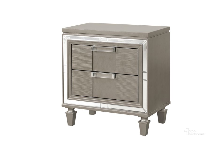 The appearance of Genoa Nightstand In Gunmetal Gray designed by Glory in the modern / contemporary interior design. This gray piece of furniture  was selected by 1StopBedrooms from Genoa Collection to add a touch of cosiness and style into your home. Sku: G05702-N. Material: Wood. Product Type: Nightstand. Image1