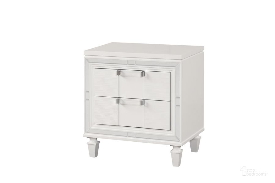 The appearance of Genoa Nightstand In White designed by Glory in the modern / contemporary interior design. This white piece of furniture  was selected by 1StopBedrooms from Genoa Collection to add a touch of cosiness and style into your home. Sku: G05790-N. Material: Wood. Product Type: Nightstand. Image1