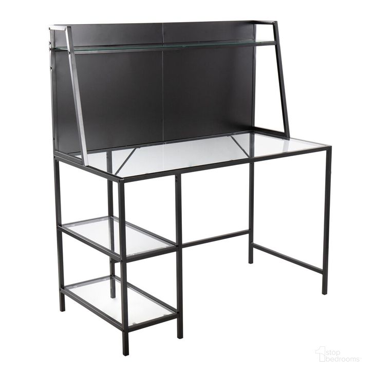 The appearance of Geo Tier Desk In Black designed by Lumisource in the modern / contemporary interior design. This black piece of furniture  was selected by 1StopBedrooms from Geo Collection to add a touch of cosiness and style into your home. Sku: OFD-GEOTIER BK. Material: Metal. Product Type: Desk. Image1