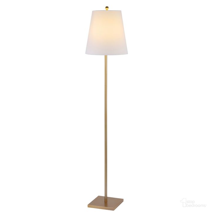 The appearance of Geralt Floor Lamp in Gold designed by Safavieh in the modern / contemporary interior design. This gold piece of furniture  was selected by 1StopBedrooms from Geralt Collection to add a touch of cosiness and style into your home. Sku: FLL4123B. Material: Metal. Product Type: Floor Lamp. Image1