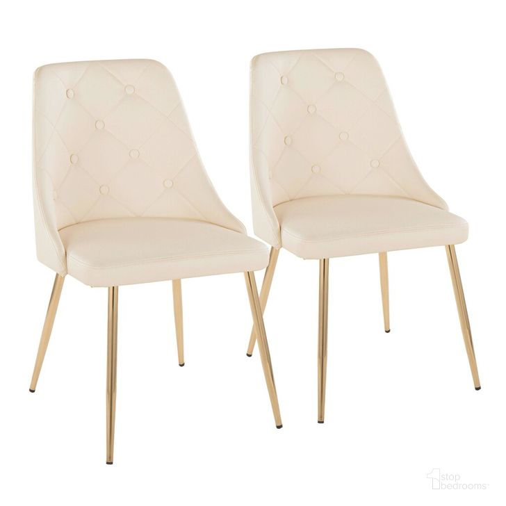 The appearance of Giovanni Chair Set of 2 In Gold designed by Lumisource in the modern / contemporary interior design. This gold piece of furniture  was selected by 1StopBedrooms from Gianni Collection to add a touch of cosiness and style into your home. Sku: CH-GIOVPU-MTPR1 AUCR2. Material: Leather. Product Type: Dining Chair. Image1