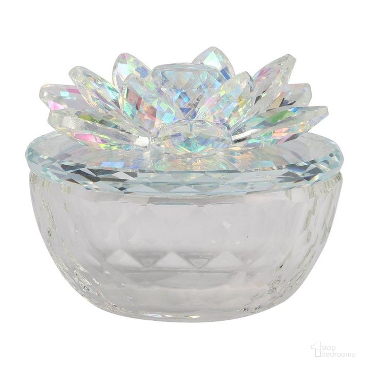 The appearance of Glass Trinket Box Clear With Rainbow designed by Sagebrook in the glam interior design. This multi piece of furniture  was selected by 1StopBedrooms from  to add a touch of cosiness and style into your home. Sku: 13212-05. Material: Glass. Product Type: Box. Image1