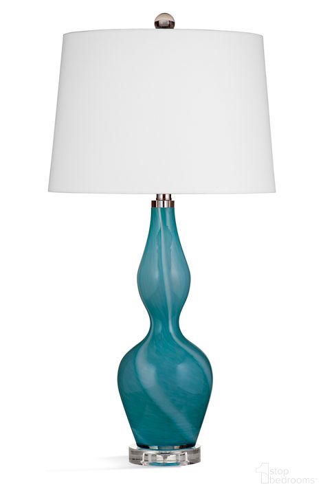 The appearance of Glazed Table Lamp In Blue and White Swirl designed by Bassett Mirror Company in the traditional interior design. This blue and white piece of furniture  was selected by 1StopBedrooms from  to add a touch of cosiness and style into your home. Sku: L4268T. Material: Glass. Product Type: Table Lamp. Image1