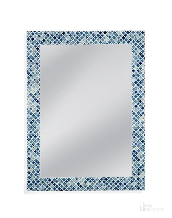 The appearance of Glick Wall Mirror In Blue designed by Bassett Mirror Company in the modern / contemporary interior design. This blue piece of furniture  was selected by 1StopBedrooms from  to add a touch of cosiness and style into your home. Sku: M4631EC. Material: MDF. Product Type: Wall Mirror. Image1