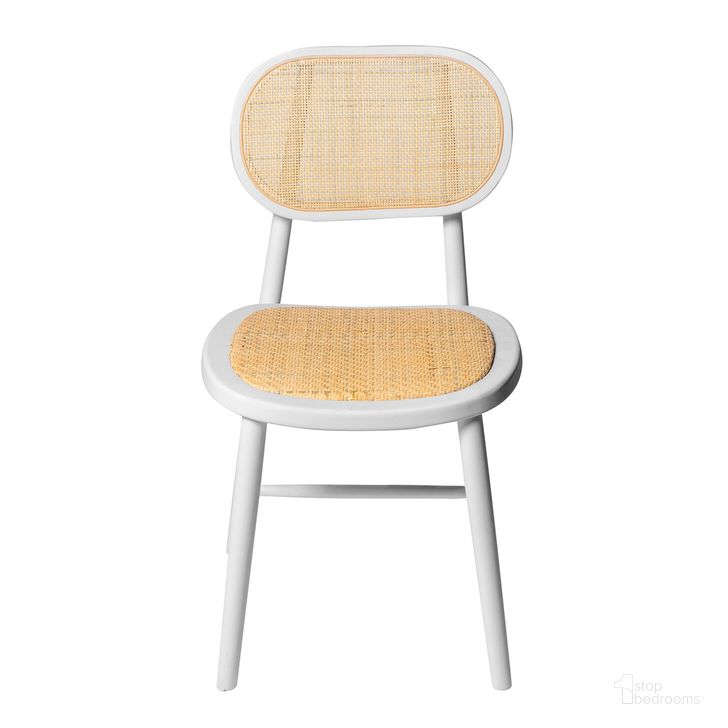 The appearance of Gloria Solid Wood with Natural Cane Side Chairs Set of 2 In White designed by Aeons in the  interior design. This white piece of furniture  was selected by 1StopBedrooms from  to add a touch of cosiness and style into your home. Sku: AE1969A-White. Material: Wood. Product Type: Side Chair. Image1