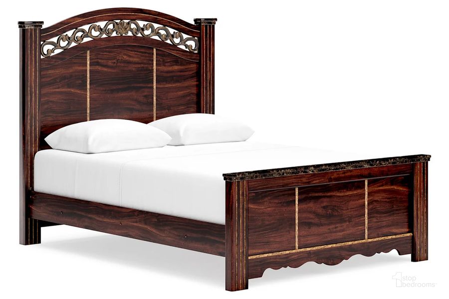 The appearance of Glosmount Queen Poster Bed In Two-tone designed by Signature Design by Ashley in the traditional interior design. This two-tone piece of furniture  was selected by 1StopBedrooms from Glosmount Collection to add a touch of cosiness and style into your home. Sku: B1055-64;B1055-67;B1055-96. Bed Type: Poster Bed. Material: Wood. Product Type: Poster Bed. Bed Size: Queen. Image1