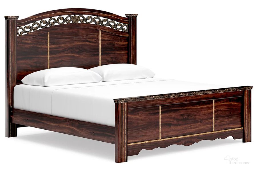 The appearance of Glosmount Two-tone King Poster Bed designed by Signature Design by Ashley in the traditional interior design. This two-tone piece of furniture  was selected by 1StopBedrooms from Glosmount Collection to add a touch of cosiness and style into your home. Sku: B1055-66;B1055-68;B1055-97. Bed Type: Poster Bed. Product Type: Poster Bed. Bed Size: King. Image1