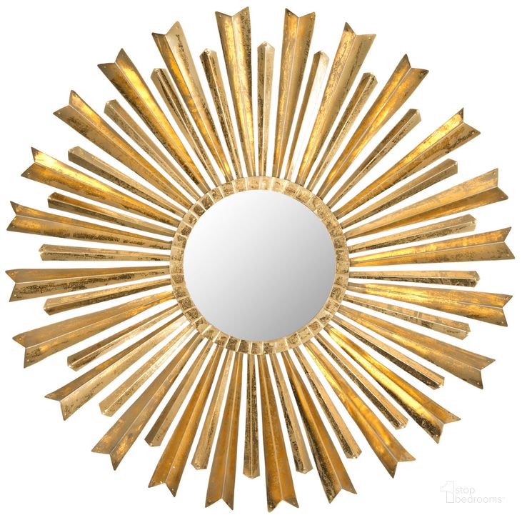 The appearance of Golden Arrows Sunburst Mirror designed by Safavieh in the traditional interior design. This antique gold piece of furniture  was selected by 1StopBedrooms from Golden Collection to add a touch of cosiness and style into your home. Sku: MIR4027A. Product Type: Mirror. Image1