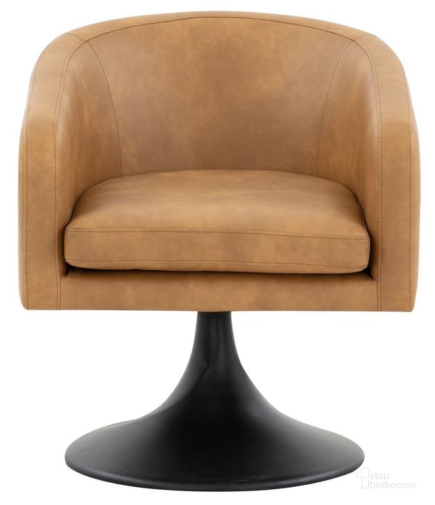 The appearance of Gonzalez Pedastal Chair In Light Brown And Black designed by Safavieh Couture in the modern / contemporary interior design. This light brown piece of furniture  was selected by 1StopBedrooms from Gonzalez Collection to add a touch of cosiness and style into your home. Sku: SFV4775A. Material: Wood. Product Type: Accent Chair. Image1