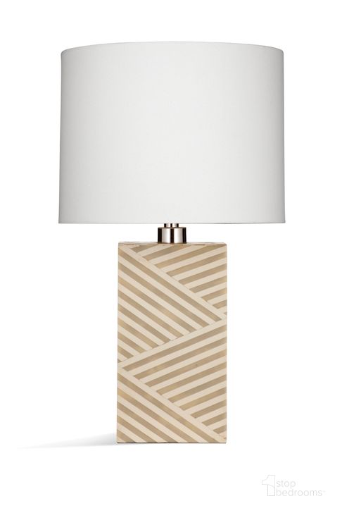 The appearance of Gordon Table Lamp In Tan and Cream and Bone designed by Bassett Mirror Company in the traditional interior design. This tan piece of furniture  was selected by 1StopBedrooms from  to add a touch of cosiness and style into your home. Sku: L4272T. Material: Bone. Product Type: Table Lamp. Image1
