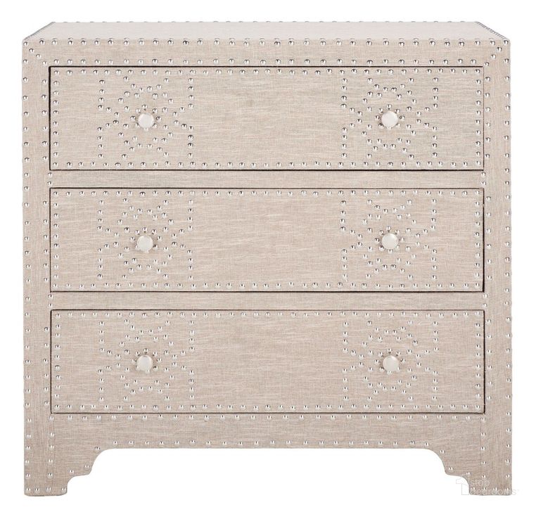 The appearance of Gordy Grey 3-Drawer Chest designed by Safavieh in the modern / contemporary interior design. This grey piece of furniture  was selected by 1StopBedrooms from Safavieh AMH Collection to add a touch of cosiness and style into your home. Sku: AMH1504A. Material: Wood. Product Type: Chest. Image1