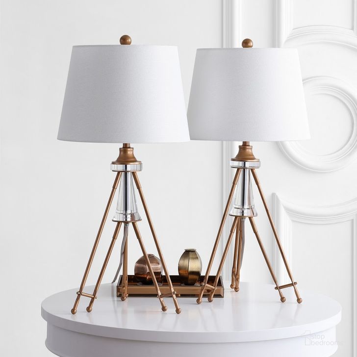 The appearance of Graham Brass Table Lamp Set of 2 designed by Safavieh in the modern / contemporary interior design. This brass piece of furniture  was selected by 1StopBedrooms from Graham Collection to add a touch of cosiness and style into your home. Sku: TBL4189A-SET2. Product Type: Table Lamp. Image1