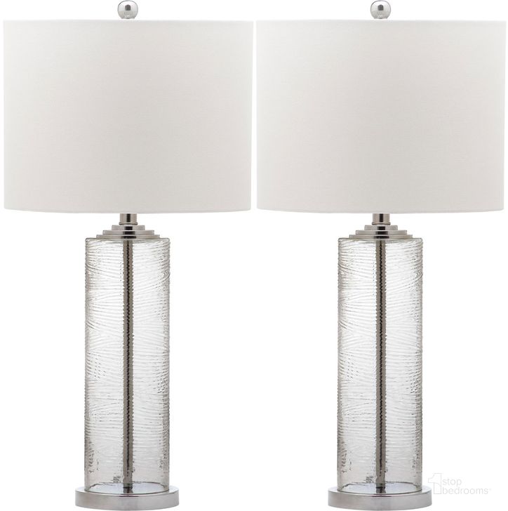 The appearance of Grant Clear Table Lamp with White Shade Set of 2 designed by Safavieh in the modern / contemporary interior design. This clear piece of furniture  was selected by 1StopBedrooms from Grant Collection to add a touch of cosiness and style into your home. Sku: LIT4262A-SET2. Product Type: Table Lamp. Image1