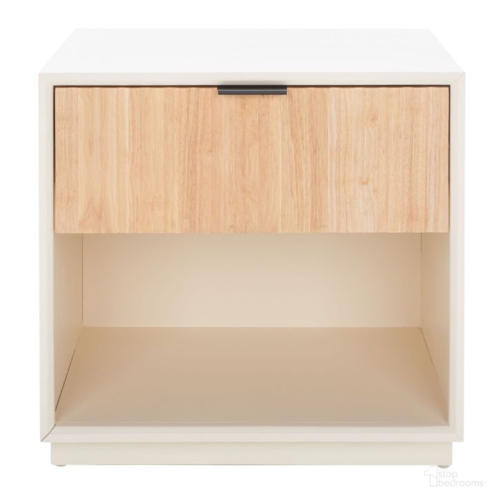 The appearance of Grayden I 1 Drawer Nightstand in White designed by Safavieh in the modern / contemporary interior design. This white piece of furniture  was selected by 1StopBedrooms from Grayden Collection to add a touch of cosiness and style into your home. Sku: NST9203A. Material: Wood. Product Type: Nightstand. Image1