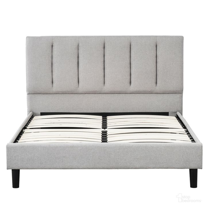 The appearance of Griffintown Harper Upholstered Tufted Full Platform Bed In Grey designed by Primo International in the modern / contemporary interior design. This grey piece of furniture  was selected by 1StopBedrooms from Griffintown Collection to add a touch of cosiness and style into your home. Sku: 48410. Bed Type: Platform Bed. Material: Wood. Product Type: Platform Bed. Bed Size: Full. Image1