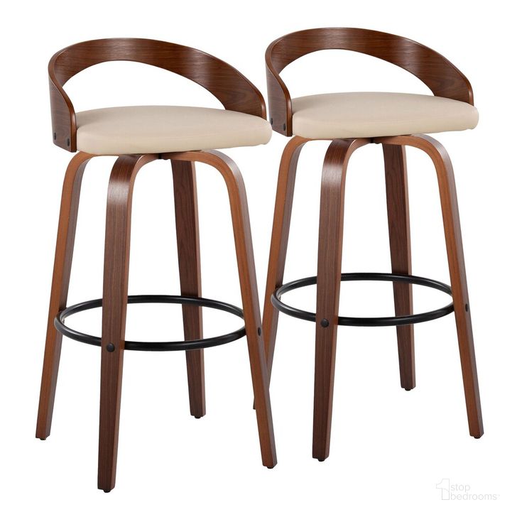 The appearance of Grotto 30 Inch Fixed Height Barstool Set of 2 In Black designed by Lumisource in the transitional interior design. This black piece of furniture  was selected by 1StopBedrooms from Grotto Collection to add a touch of cosiness and style into your home. Sku: B30-GROTTOPU-GRTZQ2 WLWLCR2. Material: Wood. Product Type: Barstool. Image1
