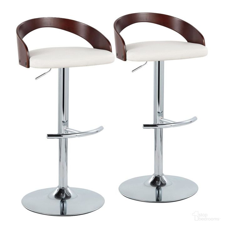 The appearance of Grotto Adjustable Barstool Set of 2 In Cherry designed by Lumisource in the modern / contemporary interior design. This cherry piece of furniture  was selected by 1StopBedrooms from Grotto Collection to add a touch of cosiness and style into your home. Sku: BS-GROTTOPU-RT2 CHRCHW2. Material: Wood. Product Type: Barstool. Image1