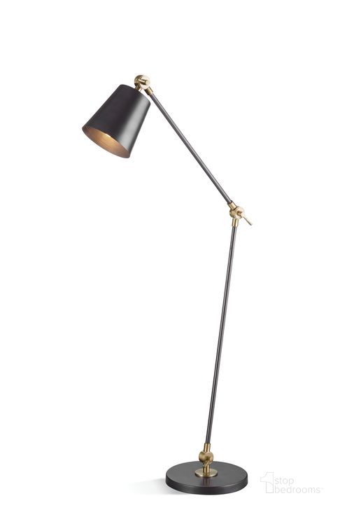 The appearance of Hab Floor Lamp In Bronze designed by Bassett Mirror Company in the industrial interior design. This bronze piece of furniture  was selected by 1StopBedrooms from  to add a touch of cosiness and style into your home. Sku: L4299F. Product Type: Floor Lamp. Material: Iron. Image1