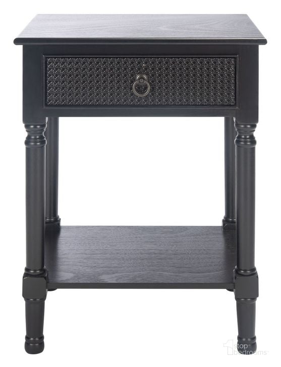 The appearance of Haines 1 Drawer Accent Table in Black designed by Safavieh in the traditional interior design. This black piece of furniture  was selected by 1StopBedrooms from Haines Collection to add a touch of cosiness and style into your home. Sku: ACC5720A. Material: Wood. Product Type: Accent Table. Image1