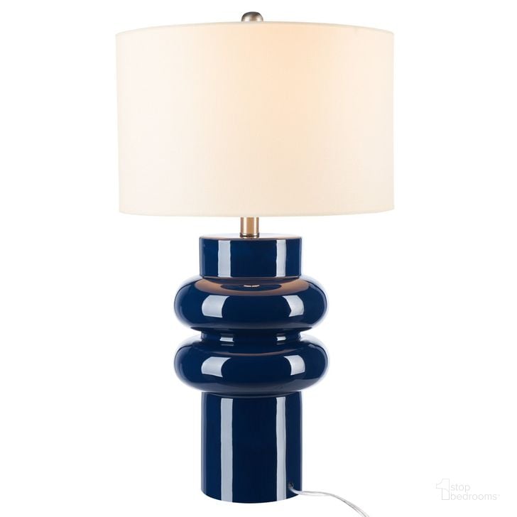 The appearance of Halleck Table Lamp in Blue designed by Safavieh in the modern / contemporary interior design. This blue piece of furniture  was selected by 1StopBedrooms from Halleck Collection to add a touch of cosiness and style into your home. Sku: TBL7010A. Material: Ceramic. Product Type: Table Lamp. Image1