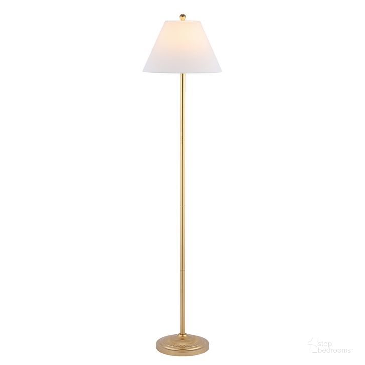 The appearance of Hallie Floor Lamp in Gold designed by Safavieh in the modern / contemporary interior design. This gold piece of furniture  was selected by 1StopBedrooms from Hallie Collection to add a touch of cosiness and style into your home. Sku: FLL4124B. Material: Metal. Product Type: Floor Lamp. Image1