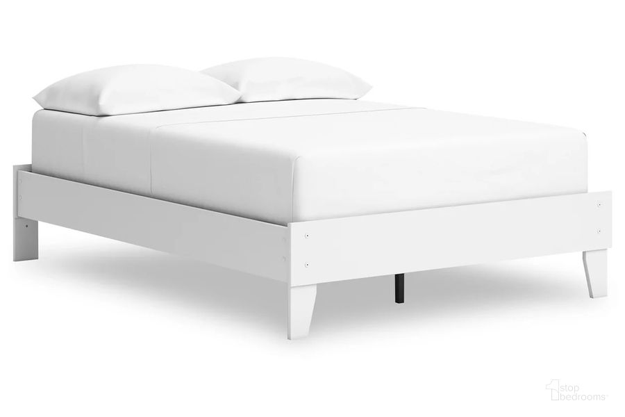 The appearance of Hallityn Full Platform Bed In White designed by Signature Design by Ashley in the transitional interior design. This white piece of furniture  was selected by 1StopBedrooms from Hallityn Collection to add a touch of cosiness and style into your home. Sku: EB1810-112. Bed Type: Platform Bed. Product Type: Platform Bed. Bed Size: Full. Image1