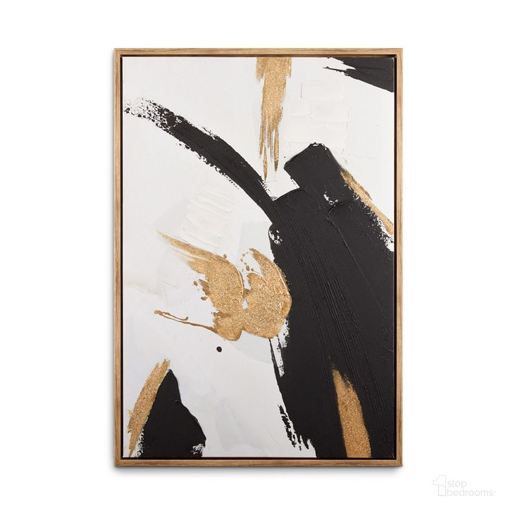 The appearance of Hand Painted Strokes Abstract Canvas Framed In Gold and Black designed by Uptown Club in the modern / contemporary interior design. This gold and black piece of furniture  was selected by 1StopBedrooms from Hand Painted Collection to add a touch of cosiness and style into your home. Sku: XC-2304. Product Type: Wall Art. Material: Canvas. Image1