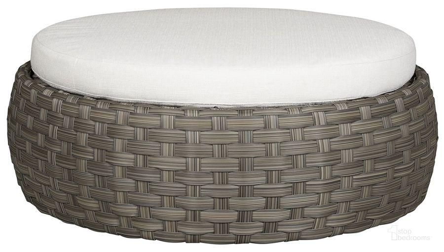 The appearance of Hanley Outdoor Ottoman In Cream and Gray designed by Vanguard Furniture in the  interior design. This cream and gray piece of furniture  was selected by 1StopBedrooms from Hanley Collection to add a touch of cosiness and style into your home. Sku: OW101-OT_153977. Material: Weave. Product Type: Outdoor Ottoman. Image1
