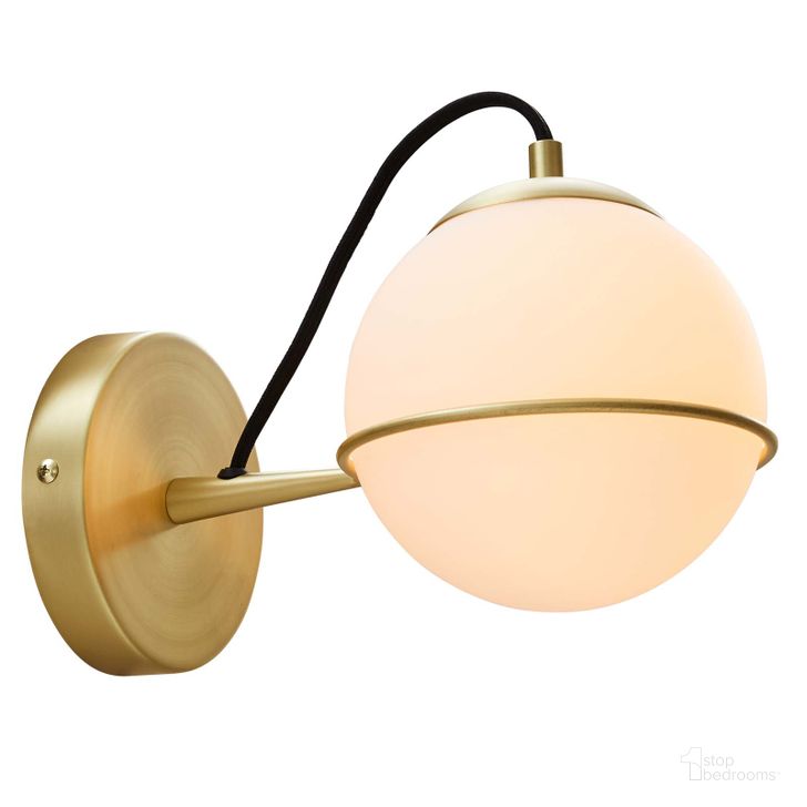 The appearance of Hanna Hardwire Wall Sconce designed by Modway in the modern / contemporary interior design. This opal gold piece of furniture  was selected by 1StopBedrooms from Hanna Collection to add a touch of cosiness and style into your home. Sku: EEI-5308-OPA-GLD. Material: Metal. Product Type: Wall Sconce. Image1