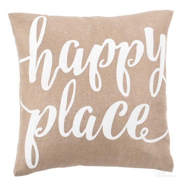 The appearance of Happy Place Pillow designed by Safavieh in the modern / contemporary interior design. This white and taupe piece of furniture  was selected by 1StopBedrooms from Safavieh PLS Collection to add a touch of cosiness and style into your home. Sku: PLS7044A-1818. Material: Polyester. Product Type: Pillows and Throw. Image1