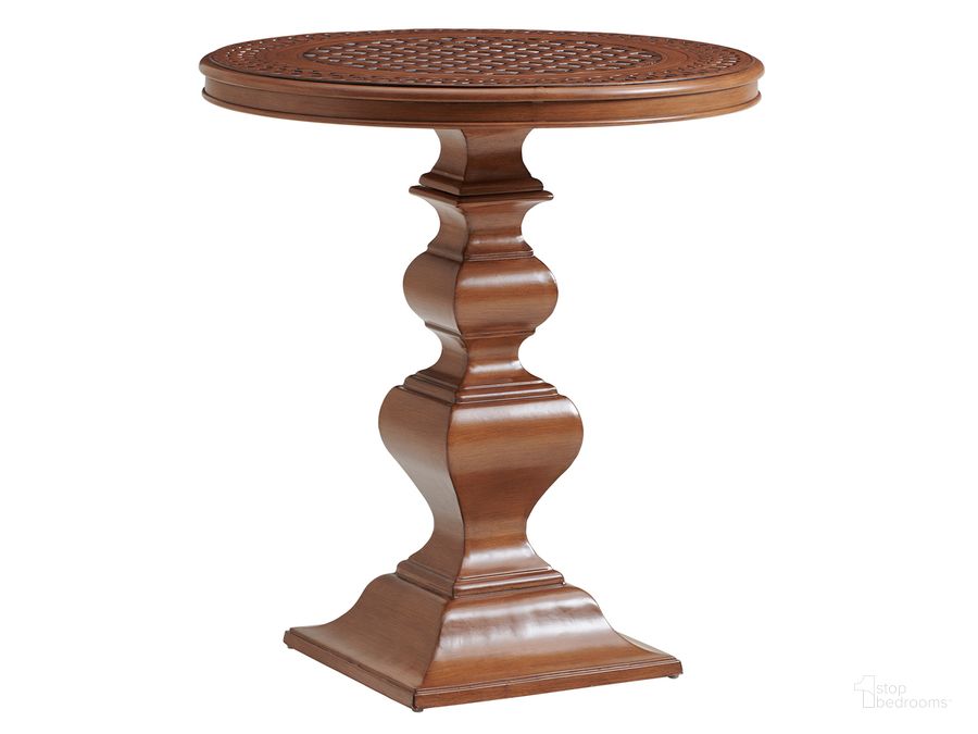 The appearance of Harbor Isle Bistro Table designed by Tommy Bahama in the transitional interior design. This walnut piece of furniture  was selected by 1StopBedrooms from Harbor Collection to add a touch of cosiness and style into your home. Sku: 01-3935-873C. Product Type: Bistro Table. Image1