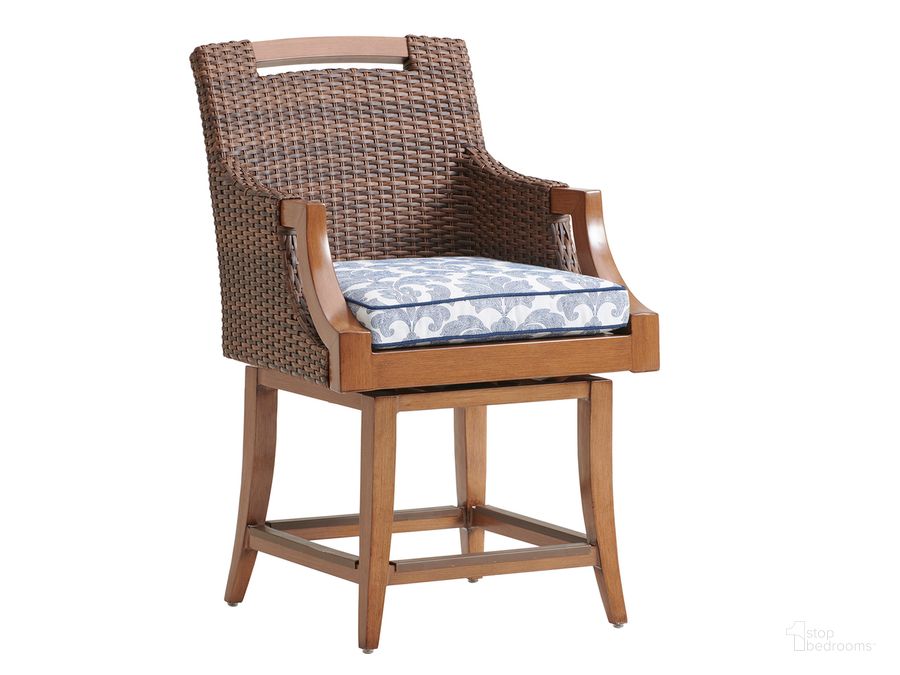 The appearance of Harbor Isle Counter Stool designed by Tommy Bahama in the modern / contemporary interior design. This  piece of furniture  was selected by 1StopBedrooms from Harbor Collection to add a touch of cosiness and style into your home. Sku: 01-3935-17SW-40. Product Type: Barstool. Image1