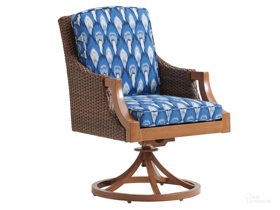 The appearance of Harbor Isle Swivel Rocker Arm Dining Chair designed by Tommy Bahama in the modern / contemporary interior design. This  piece of furniture  was selected by 1StopBedrooms from Harbor Collection to add a touch of cosiness and style into your home. Sku: 01-3935-13SR-40. Product Type: Dining Chair. Image1