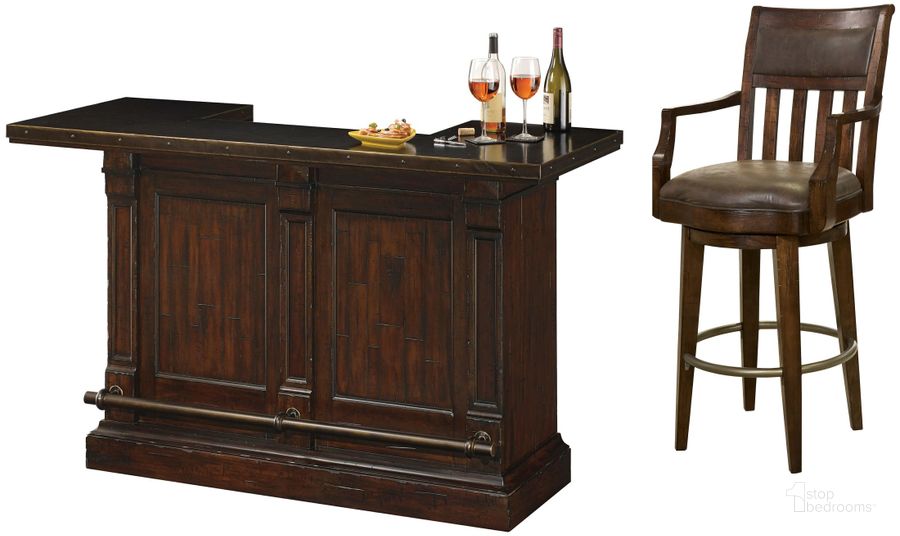 The appearance of Harbor Springs Bar Set designed by Howard Miller in the traditional interior design. This brown piece of furniture  was selected by 1StopBedrooms from Harbor Collection to add a touch of cosiness and style into your home. Sku: 693030;697030. Material: Wood. Product Type: Bar Set. Image1