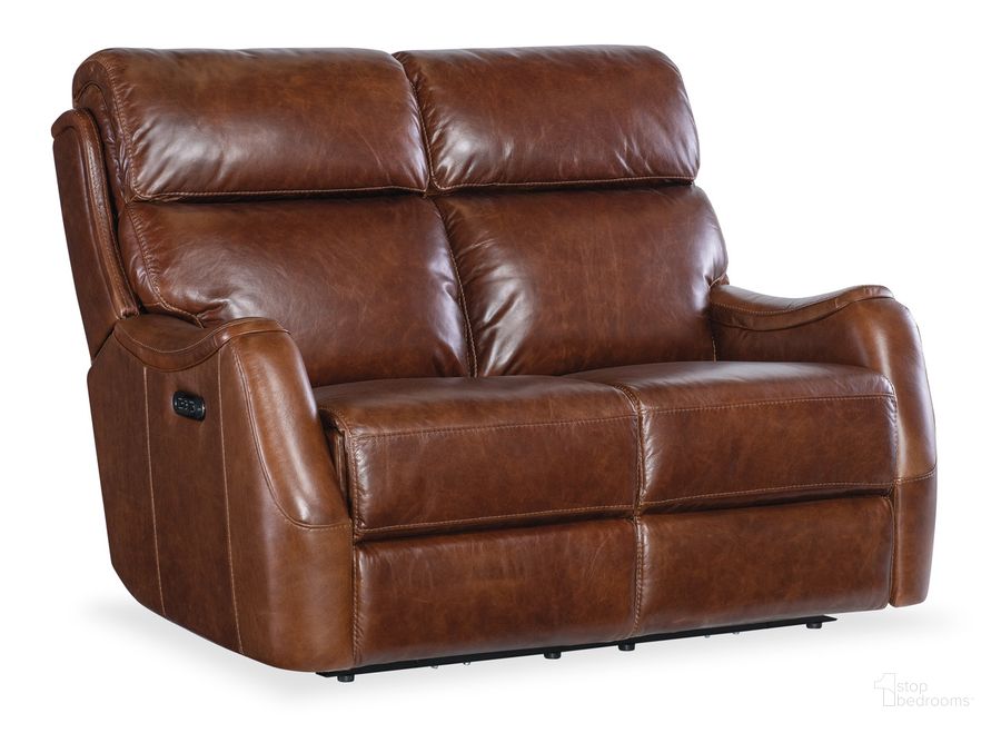 The appearance of Harlan Zero Gravity Power Loveseat W/Power Headrest In Brown designed by Hooker in the transitional interior design. This brown piece of furniture  was selected by 1StopBedrooms from MS Collection to add a touch of cosiness and style into your home. Sku: SS734-PHZ2-088. Material: Leather. Product Type: Reclining Loveseat. Image1