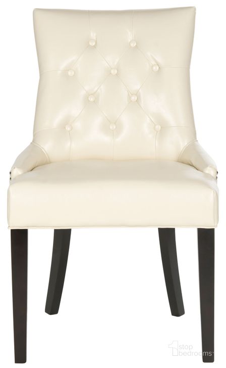 The appearance of Harlow Flat Cream and Espresso Tufted Ring Chair Set of 2 designed by Safavieh in the glam interior design. This cream piece of furniture  was selected by 1StopBedrooms from Harlow Collection to add a touch of cosiness and style into your home. Sku: MCR4716B-SET2. Product Type: Dining Chair. Material: Stainless Steel. Image1