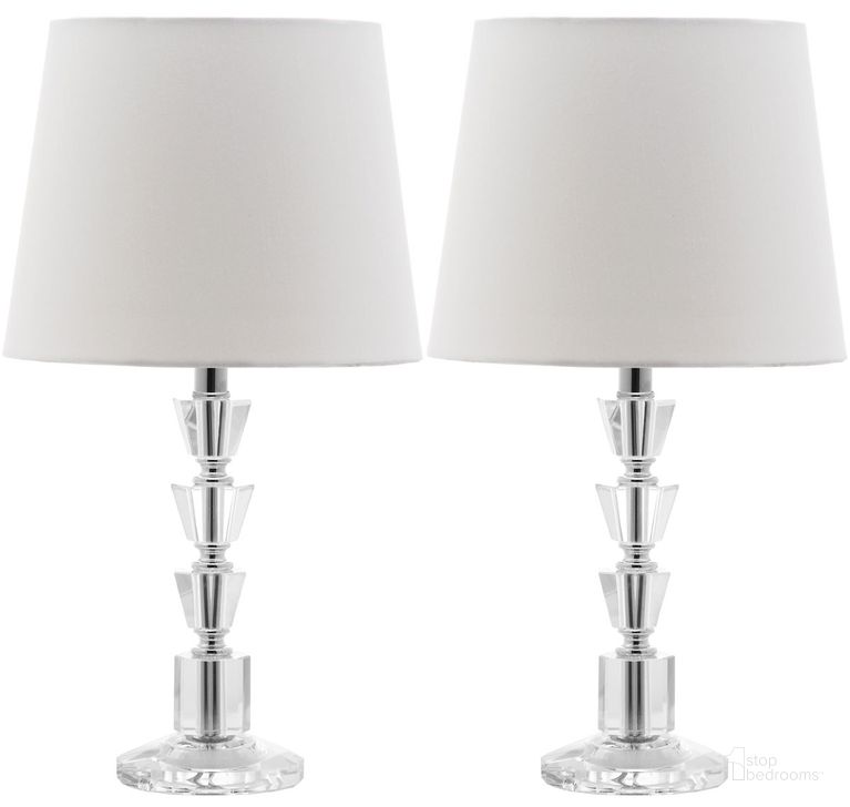 The appearance of Harlow Off-White Tiered Crystal Orb Lamp Set of 2 designed by Safavieh in the glam interior design. This clear piece of furniture  was selected by 1StopBedrooms from Harlow Collection to add a touch of cosiness and style into your home. Sku: LIT4125C-SET2. Material: Chrome. Product Type: Table Lamp. Image1