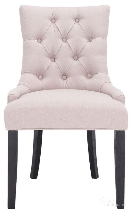 The appearance of Harlow Taupe and Espresso Tufted Ring Chair Set of 2 designed by Safavieh in the glam interior design. This taupe piece of furniture  was selected by 1StopBedrooms from Harlow Collection to add a touch of cosiness and style into your home. Sku: MCR4716A-SET2. Product Type: Dining Chair. Material: Stainless Steel. Image1