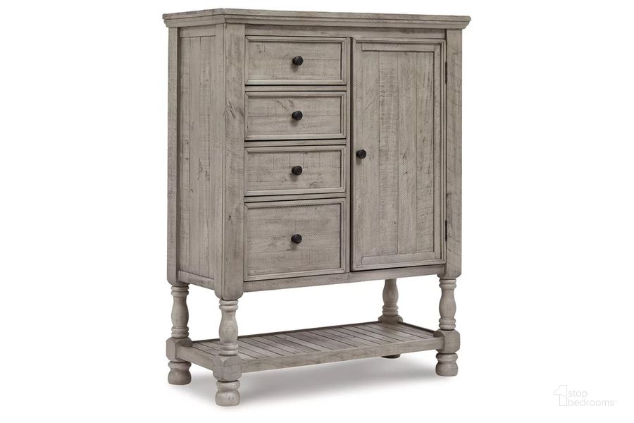 The appearance of Harrastone Door Chest In Gray designed by Signature Design by Ashley in the transitional interior design. This gray piece of furniture  was selected by 1StopBedrooms from Harrastone Collection to add a touch of cosiness and style into your home. Sku: B816-48. Material: Wood. Product Type: Chest. Image1