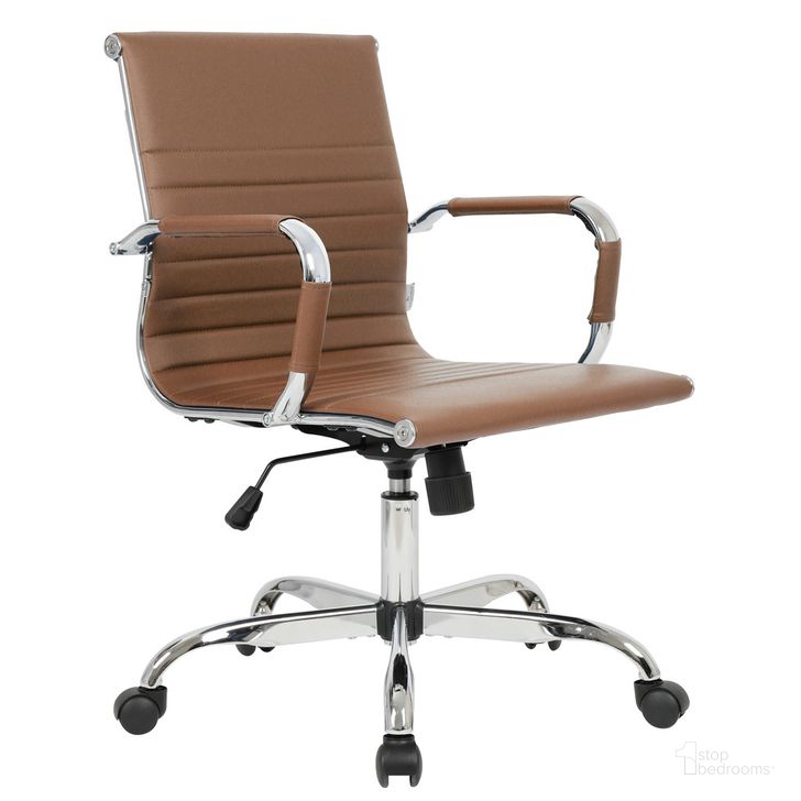 The appearance of Harris Adjustable Office Executive Swivel Chair In Light Brown designed by LeisureMod in the modern / contemporary interior design. This light brown piece of furniture  was selected by 1StopBedrooms from Harris Collection to add a touch of cosiness and style into your home. Sku: HO19LBRL. Product Type: Office Chair. Material: PU. Image1