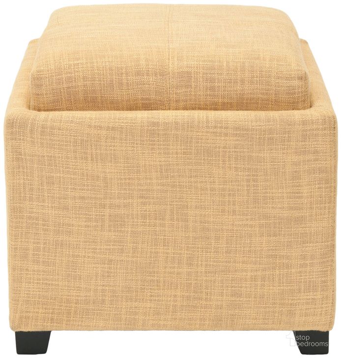 The appearance of Harrison Gold and Black Single Tray Ottoman designed by Safavieh in the modern / contemporary interior design. This gold piece of furniture  was selected by 1StopBedrooms from Harrison Collection to add a touch of cosiness and style into your home. Sku: HUD8233E. Material: Wood. Product Type: Ottoman. Image1