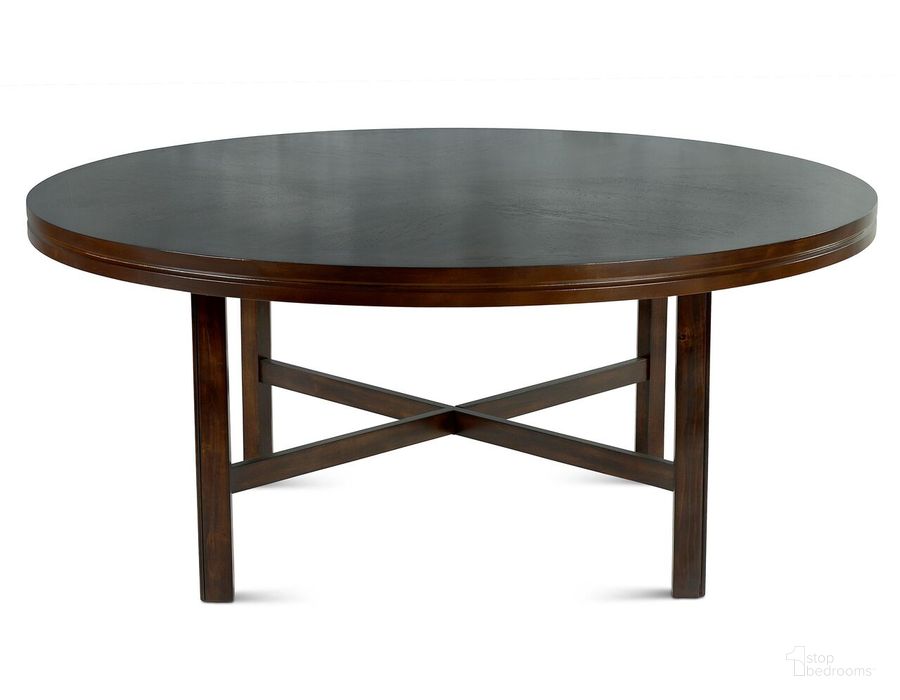 The appearance of Hartford 72 Inch Round Dining Table designed by Steve Silver in the modern / contemporary interior design. This dark brown piece of furniture  was selected by 1StopBedrooms from Hartford Collection to add a touch of cosiness and style into your home. Sku: HF7272T. Table Base Style: Legs. Table Top Shape: Round. Material: Wood. Product Type: Dining Table. Image1