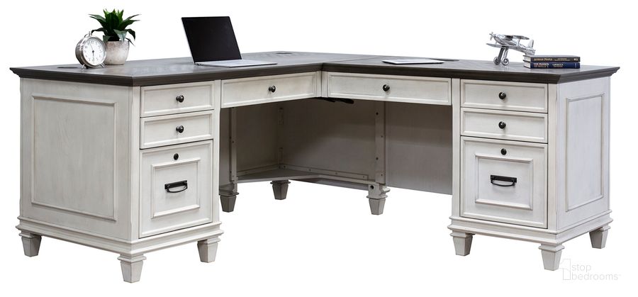 The appearance of Hartford Wood Return L-Desk In White designed by Martin Furniture in the traditional interior design. This white piece of furniture  was selected by 1StopBedrooms from Hartford Collection to add a touch of cosiness and style into your home. Sku: IMHF684RW-KIT. Material: Wood. Product Type: Office Desk. Image1