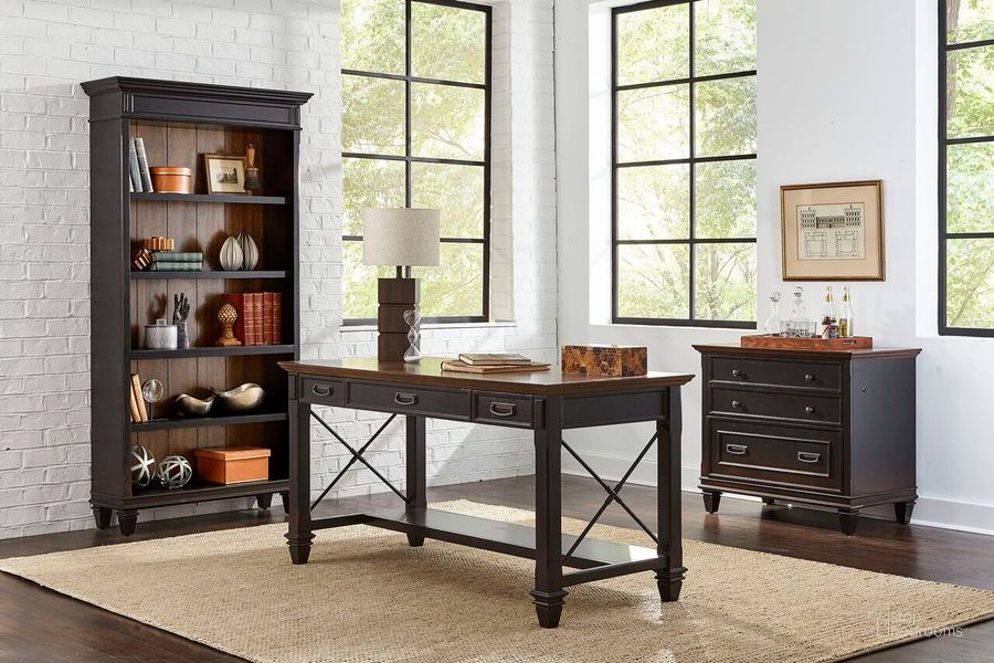 The appearance of Hartford Writing Home Office Set In Black designed by Martin Furniture in the traditional interior design. This black piece of furniture  was selected by 1StopBedrooms from Hartford Collection to add a touch of cosiness and style into your home. Sku: IMHF384;IMHF450. Material: Wood. Product Type: Home Office Set. Image1