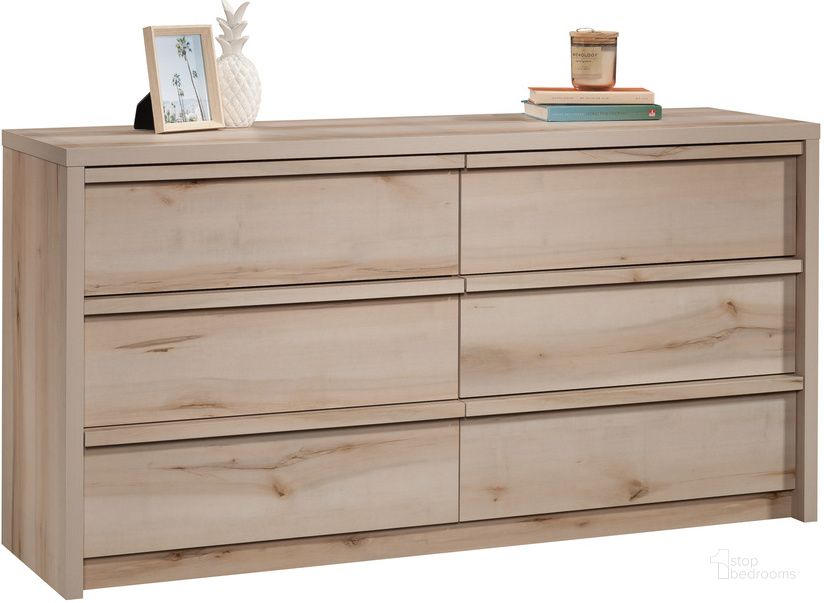 The appearance of Harvey Park Dresser In Pacific Maple designed by Sauder in the modern / contemporary interior design. This pacific maple piece of furniture  was selected by 1StopBedrooms from Harvey Park Collection to add a touch of cosiness and style into your home. Sku: 433257. Product Type: Dresser. Material: Engineered Wood. Image1